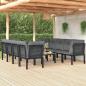 Preview: ARDEBO.de - 9-tlg. Garten-Lounge-Set Schwarz und Grau Poly Rattan