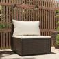 Preview: ARDEBO.de - Garten-Mittelsofa mit Kissen Braun Poly Rattan