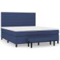 Preview: Boxspringbett mit Matratze Blau 160x200 cm Stoff