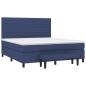 Preview: Boxspringbett mit Matratze Blau 160x200 cm Stoff