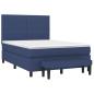 Preview: Boxspringbett mit Matratze Blau 140x200 cm Stoff