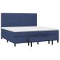 Preview: Boxspringbett mit Matratze Blau 200x200 cm Stoff