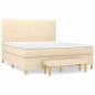 Preview: Boxspringbett mit Matratze Creme 180x200 cm Stoff