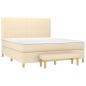 Preview: Boxspringbett mit Matratze Creme 180x200 cm Stoff