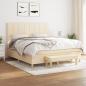 Preview: ARDEBO.de - Boxspringbett mit Matratze Creme 160x200 cm Stoff