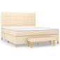 Preview: Boxspringbett mit Matratze Creme 160x200 cm Stoff