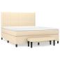 Preview: Boxspringbett mit Matratze Creme 180x200 cm Stoff