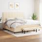 Preview: ARDEBO.de - Boxspringbett mit Matratze Creme 200x200 cm Stoff