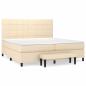 Preview: Boxspringbett mit Matratze Creme 200x200 cm Stoff