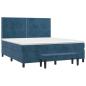 Preview: Boxspringbett mit Matratze Dunkelblau 160x200 cm Samt