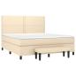 Preview: Boxspringbett mit Matratze Creme 160x200 cm Stoff