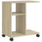 Preview: Beistelltisch mit Rollen Sonoma-Eiche 50x30x55 cm Holzwerkstoff