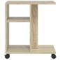 Preview: Beistelltisch mit Rollen Sonoma-Eiche 50x30x55 cm Holzwerkstoff