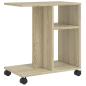 Preview: Beistelltisch mit Rollen Sonoma-Eiche 50x30x55 cm Holzwerkstoff