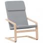 Preview: Relaxsessel mit Hocker Hellgrau Stoff