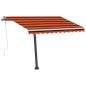 Preview: Standmarkise Manuell Einziehbar 350x250 cm Orange/Braun