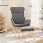 Preview: ARDEBO.de - Relaxsessel mit Hocker Hellgrau Stoff