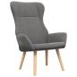 Preview: Relaxsessel mit Hocker Hellgrau Stoff