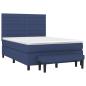 Preview: Boxspringbett mit Matratze Blau 140x190 cm Stoff