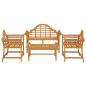 Preview: 4-tlg. Garten-Lounge-Set Massivholz Teak