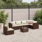 Preview: ARDEBO.de - 7-tlg. Garten-Lounge-Set mit Kissen Braun Poly Rattan