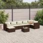 Preview: ARDEBO.de - 8-tlg. Garten-Lounge-Set mit Kissen Braun Poly Rattan