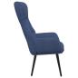 Preview: Relaxsessel mit Hocker Blau Stoff