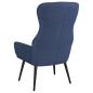 Preview: Relaxsessel mit Hocker Blau Stoff