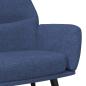 Preview: Relaxsessel mit Hocker Blau Stoff