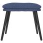 Preview: Relaxsessel mit Hocker Blau Stoff