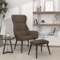 Preview: ARDEBO.de - Relaxsessel mit Hocker Taupe Stoff