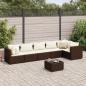 Preview: ARDEBO.de - 7-tlg. Garten-Lounge-Set mit Kissen Braun Poly Rattan