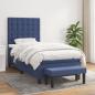 Preview: ARDEBO.de - Boxspringbett mit Matratze Blau 100x200 cm Stoff