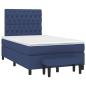 Preview: Boxspringbett mit Matratze Blau 120x200 cm Stoff