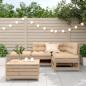 Preview: 5-tlg. Garten-Lounge-Set mit Kissen Massivholz Kiefer