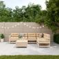 Preview: 7-tlg. Garten-Lounge-Set mit Kissen Massivholz Kiefer