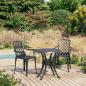 Preview: ARDEBO.de - 3-tlg. Bistro-Set Aluminiumguss Schwarz