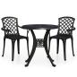 Preview: 3-tlg. Bistro-Set Aluminiumguss Schwarz