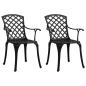 Preview: 3-tlg. Bistro-Set Aluminiumguss Schwarz