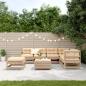 Preview: 8-tlg. Garten-Lounge-Set mit Kissen Massivholz Kiefer