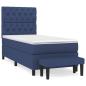 Preview: Boxspringbett mit Matratze Blau 80x200 cm Stoff