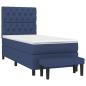 Preview: Boxspringbett mit Matratze Blau 80x200 cm Stoff