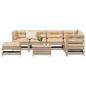 Preview: ARDEBO.de - 8-tlg. Garten-Lounge-Set mit Kissen Massivholz Kiefer