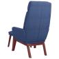 Preview: Relaxsessel mit Hocker Blau Stoff