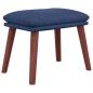 Preview: Relaxsessel mit Hocker Blau Stoff