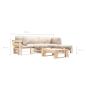 Preview: 4-tlg. Paletten-Lounge-Set mit Kissen in Sandfarben Holz