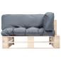 Preview: Outdoor-Sofa Paletten mit Kissen in Grau Kiefernholz