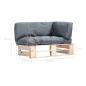 Preview: Outdoor-Sofa Paletten mit Kissen in Grau Kiefernholz