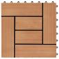 Preview: 22 Stk. Terrassenfliesen 30 x 30 cm 2 qm WPC Teakholzfarbe