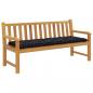 Preview: Gartenbank-Auflage Schwarz Karomuster 150x50x7 cm Oxford-Gewebe